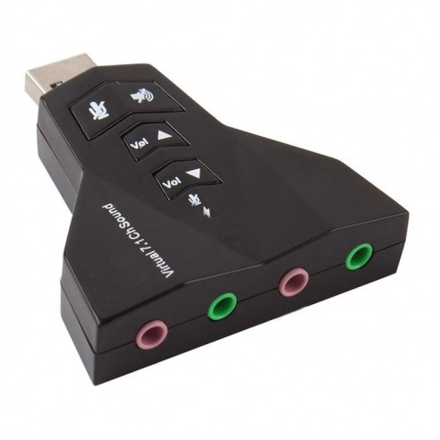 Tarjeta de Sonido USB 7.1 Doble
