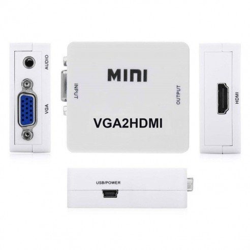 Adaptador Mini Convertidor VGA a HDMI...